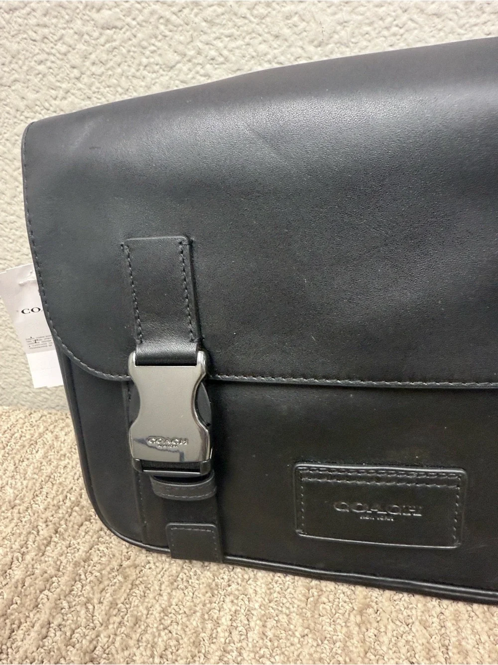 Coach Black Leather Men’s Track Small Messenger Bag - F3380-C2715